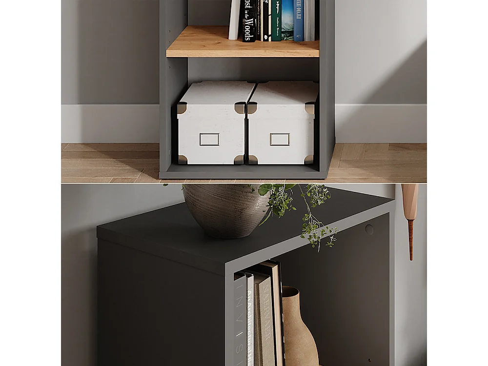 Standregal anthrazit/goldkraft eiche 40x24x90.5 orlando