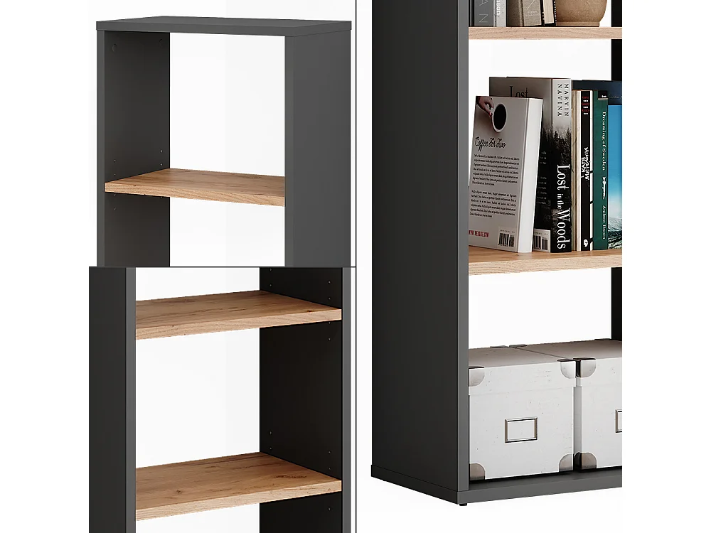 Standregal anthrazit/goldkraft eiche 40x24x90.5 orlando