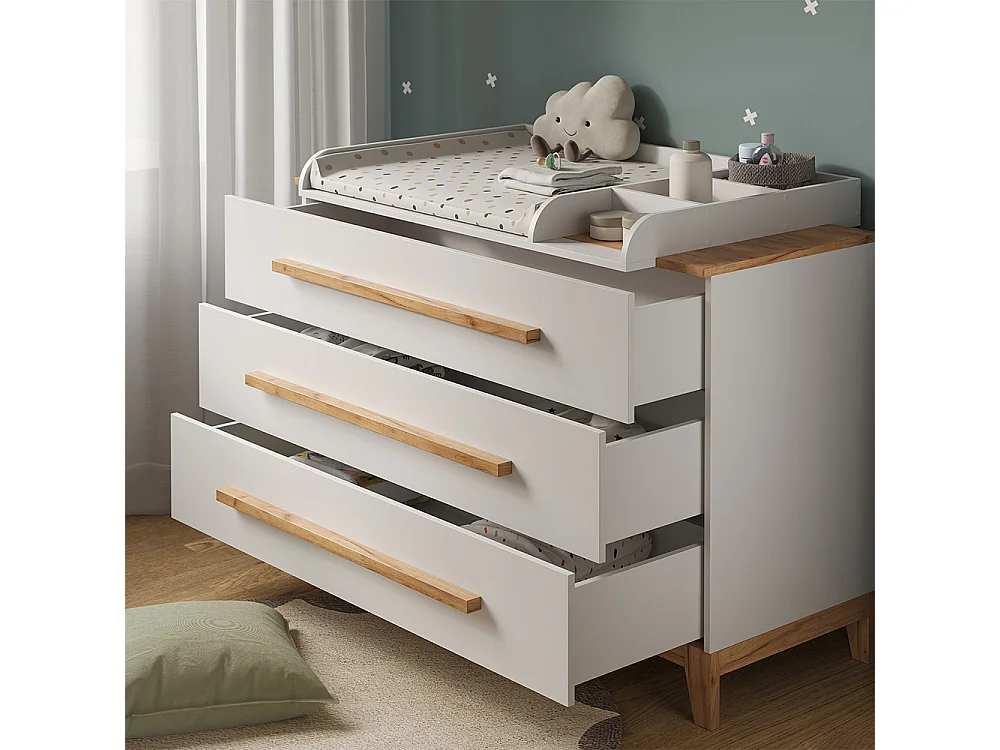 Verschoontafel wit/kunstnijverheid 133.2x70x98 malia