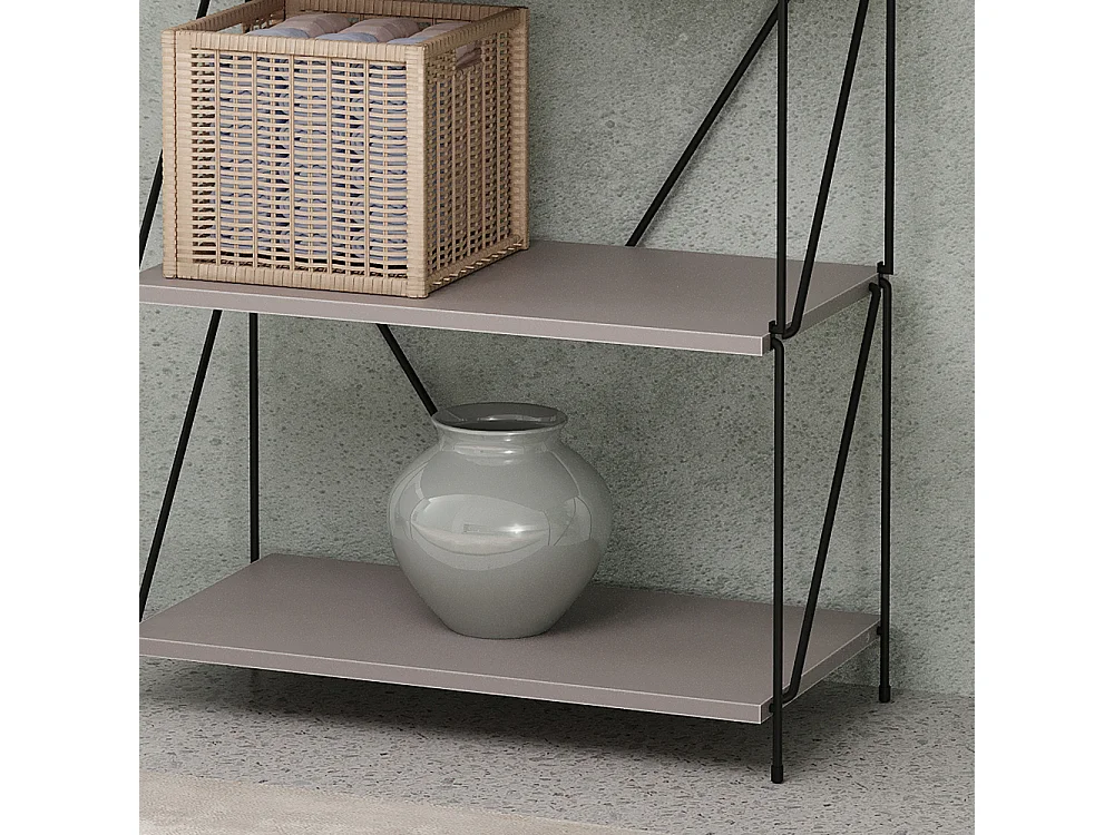 Bücherregal greige/schwarz 60x30x166.5 ravix