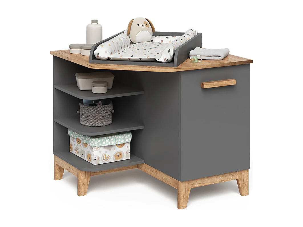 Table à langer gris/artisan 85x85x85.2 malia