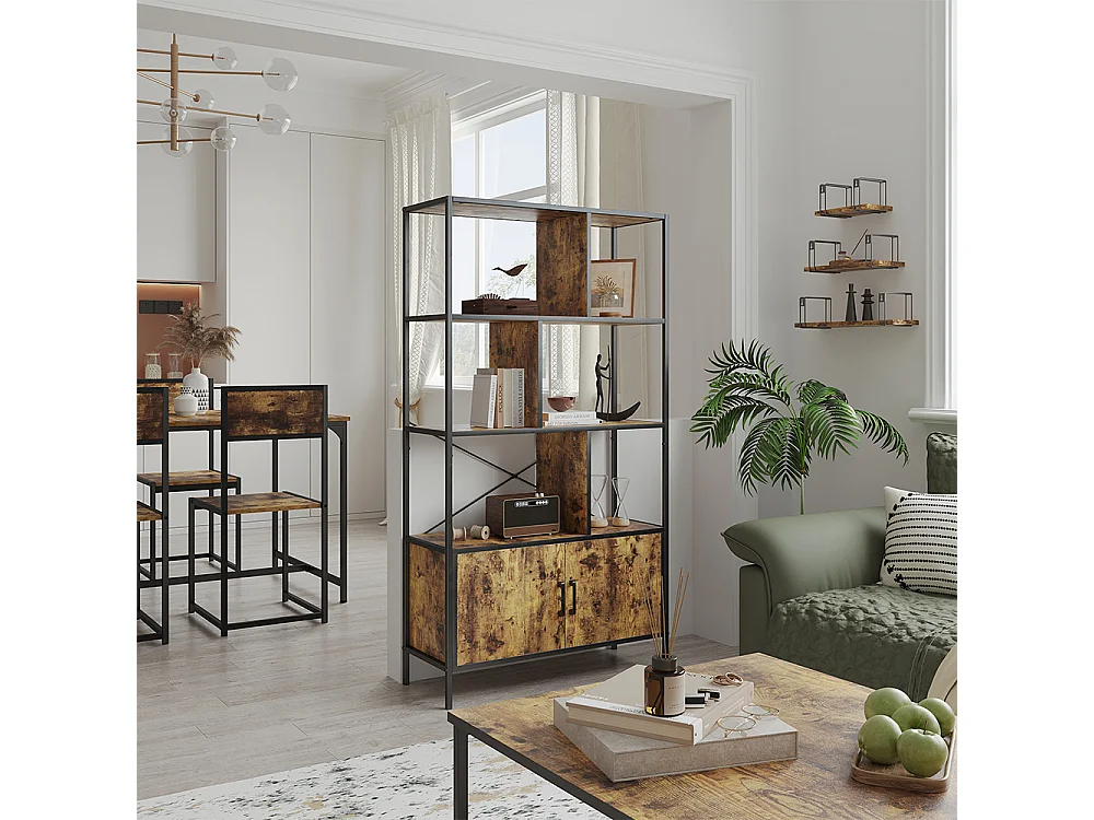 Bücherregal eiche rustikal 80x30x146.5 fyrk