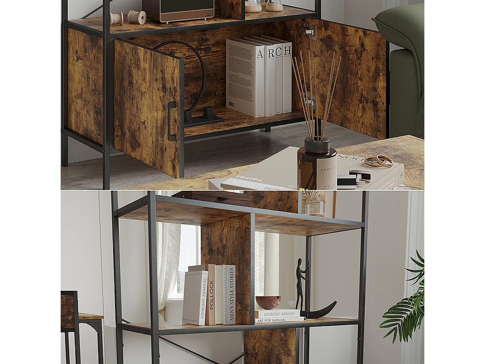 Bücherregal eiche rustikal 80x30x146.5 fyrk