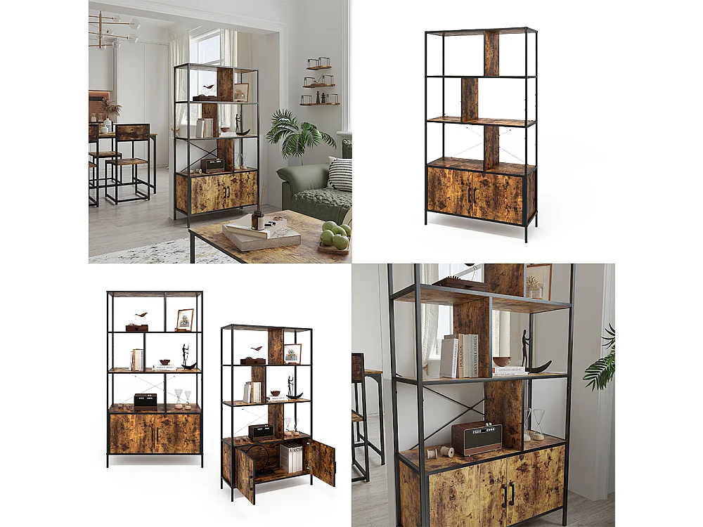 Bücherregal eiche rustikal 80x30x146.5 fyrk