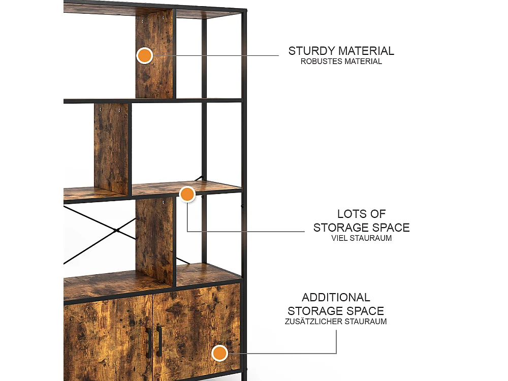 Bücherregal eiche rustikal 80x30x146.5 fyrk