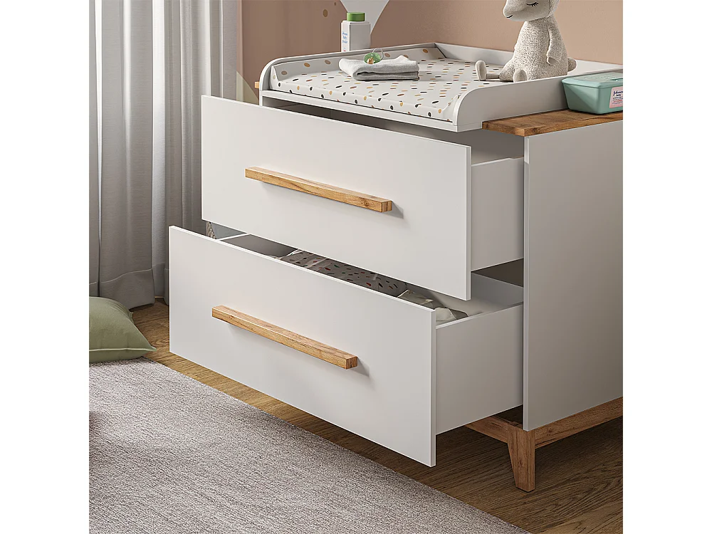 Verschoontafel wit/kunstnijverheid 108x70x98 malia