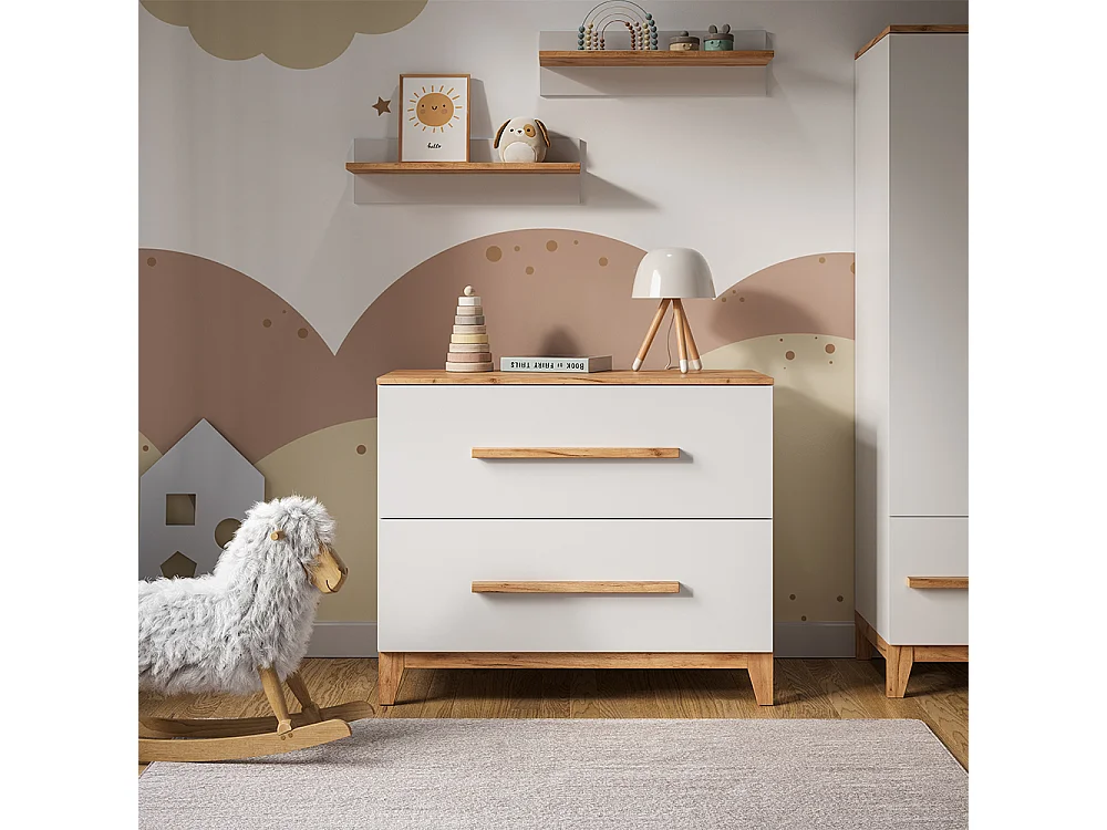 Verschoontafel wit/kunstnijverheid 108x70x98 malia