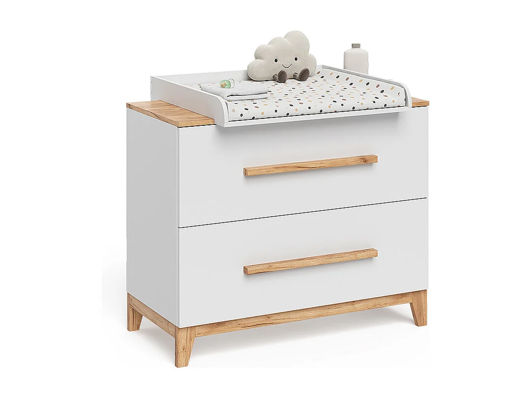 Verschoontafel wit/kunstnijverheid 108x70x98 malia