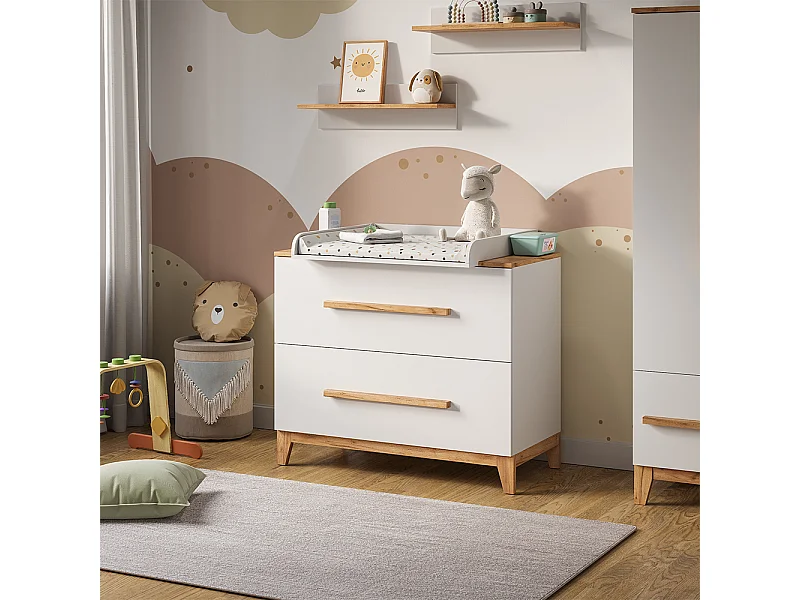 Verschoontafel wit/kunstnijverheid 108x70x98 malia