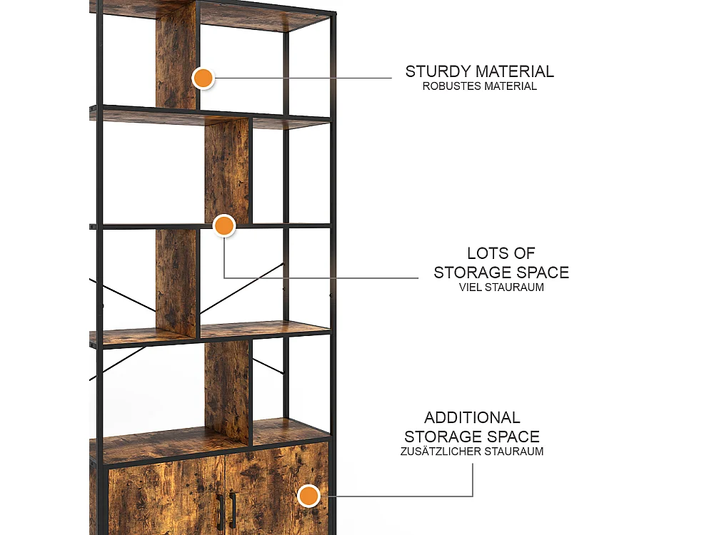 Raumteiler eiche rustikal 80x30x180 fyrk