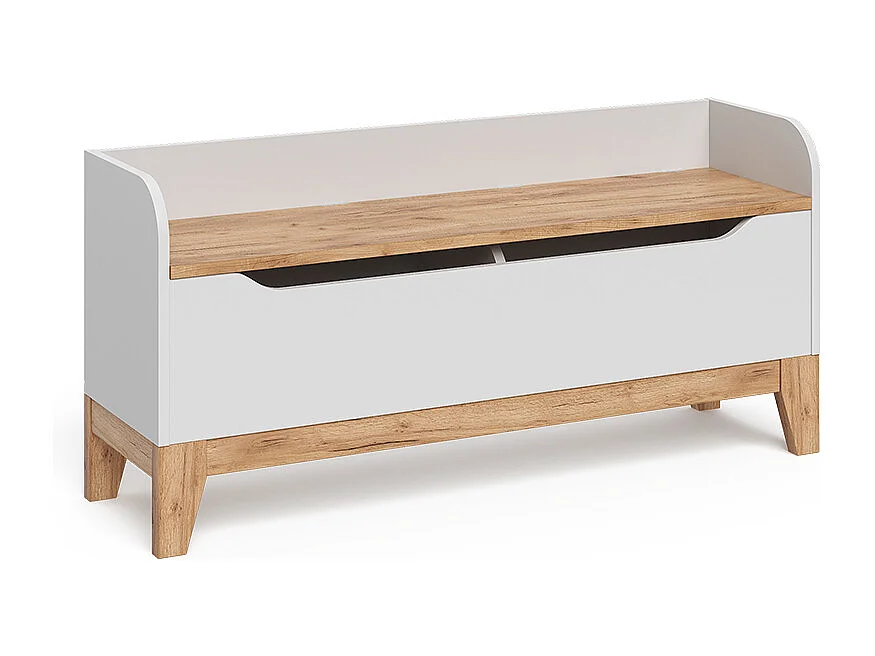 Coffre à jouets blanc/artisan 107.2x30x50 malia