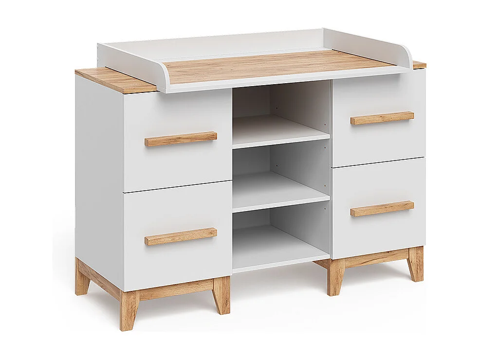 Verschoontafel wit/kunstnijverheid 133x70x98 malia