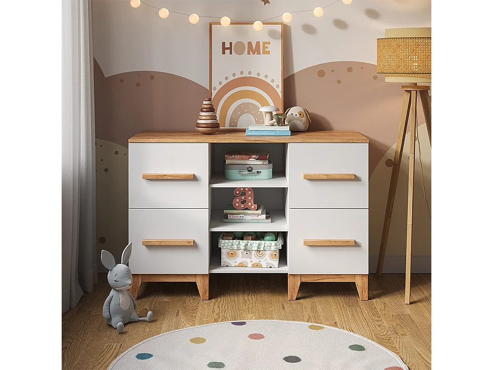 Verschoontafel wit/kunstnijverheid 133x70x98 malia