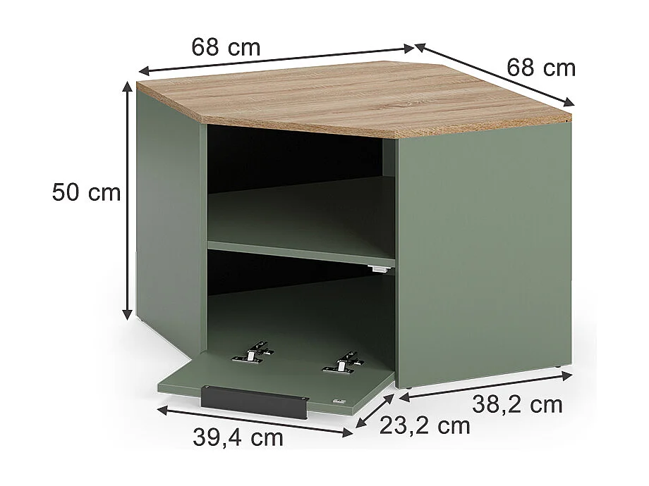 Lavt skab grøn 68x68x50 wido