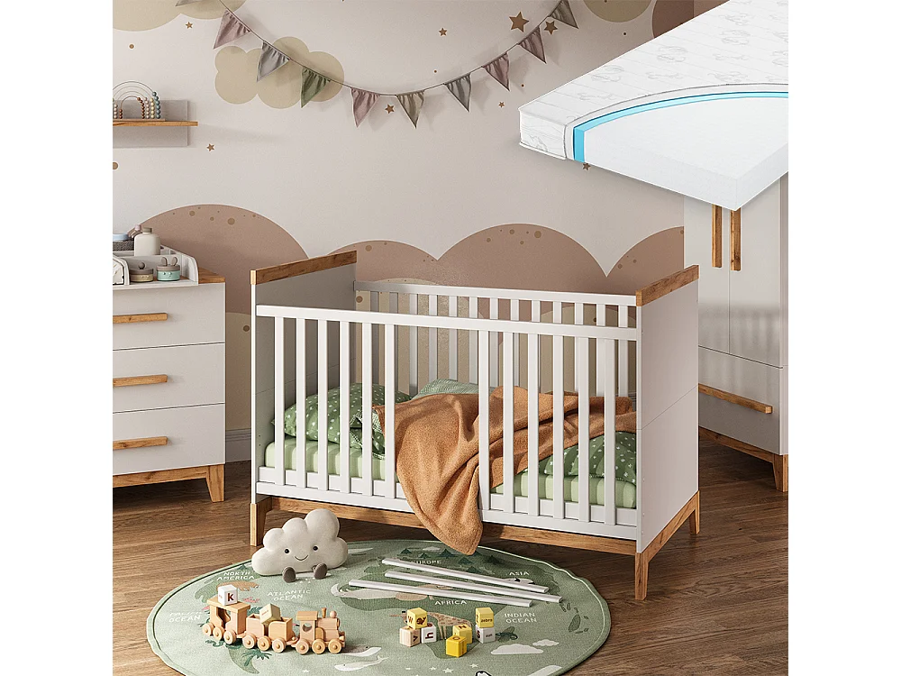 Babybett weiß/artisan 144.1x79.7x98.4 malia