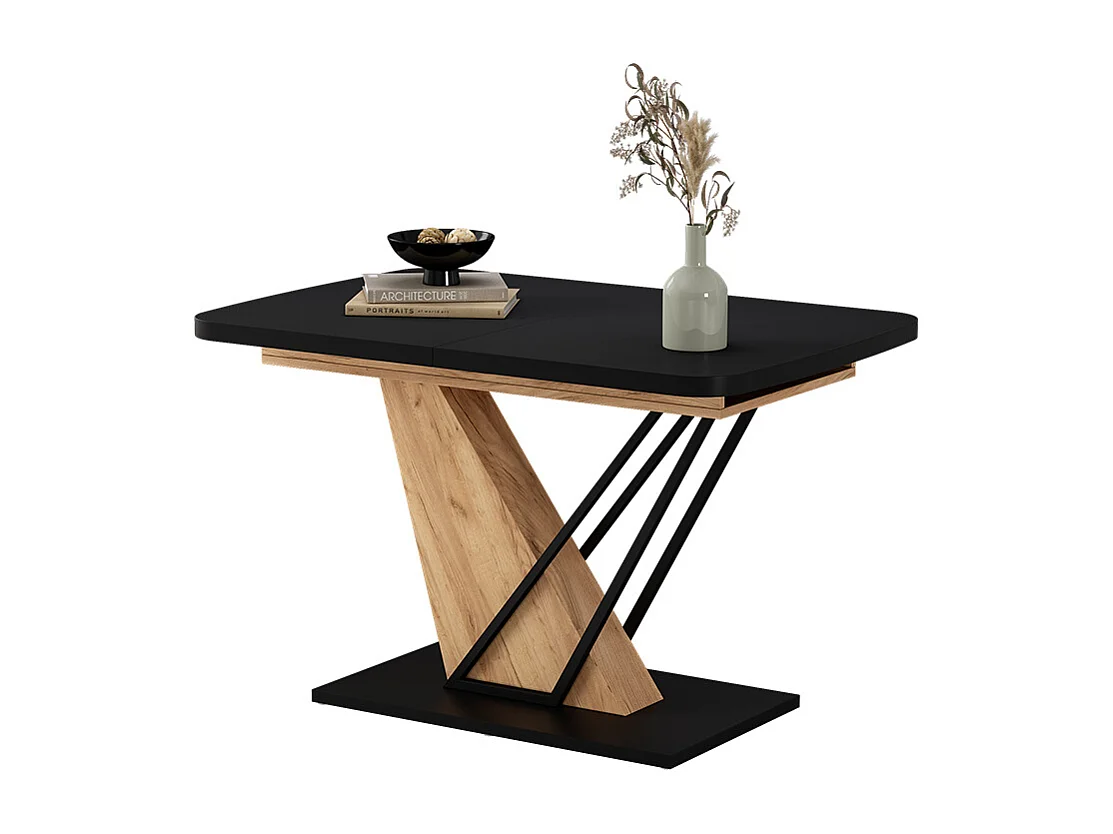 Table de salle à manger chêne noir/force de lor 120x80x77.4 fenaro