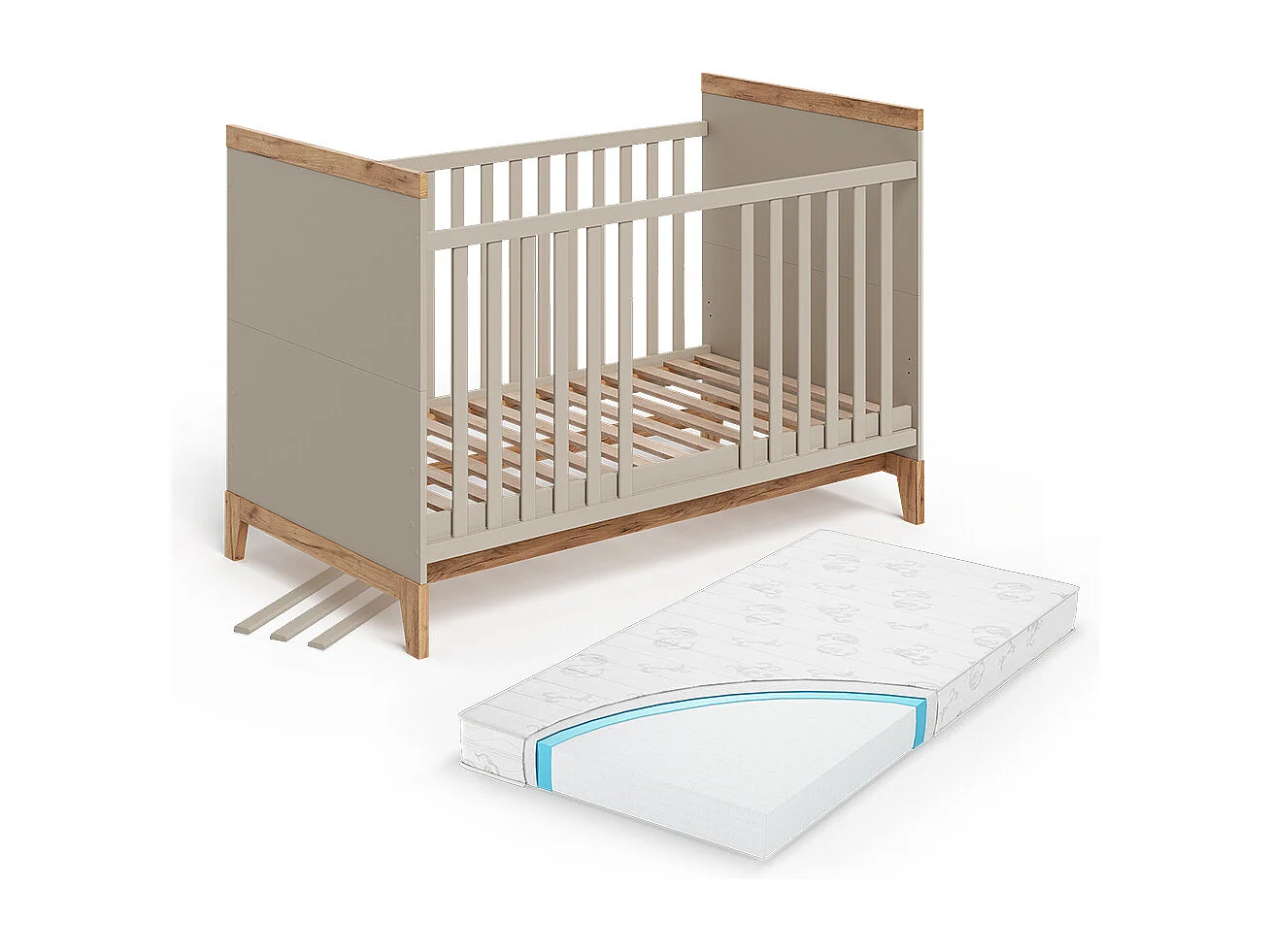 Lit bébé cachemire/artisan 144.1x79.7x98.4 malia