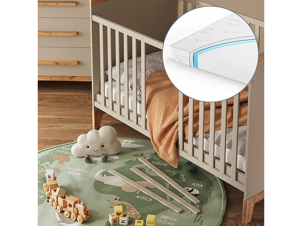 Lit bébé cachemire/artisan 144.1x79.7x98.4 malia