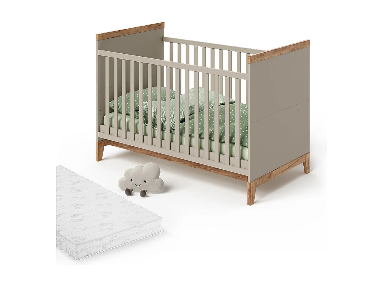 Lit bébé cachemire/artisan 144.1x79.7x98.4 malia