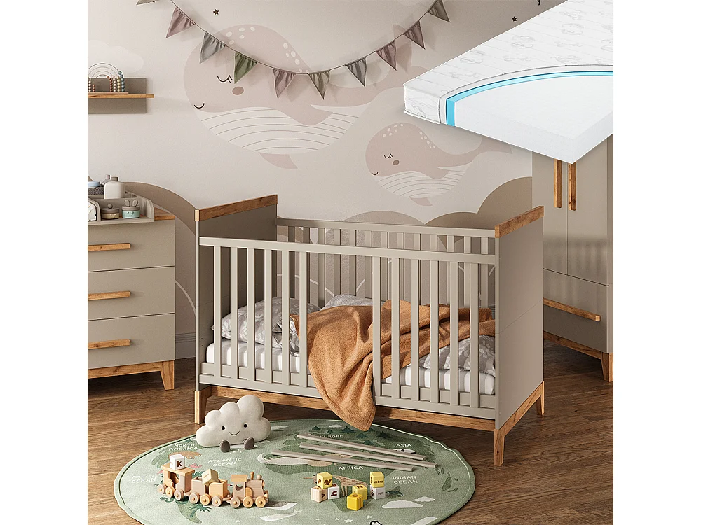 Lit bébé cachemire/artisan 144.1x79.7x98.4 malia