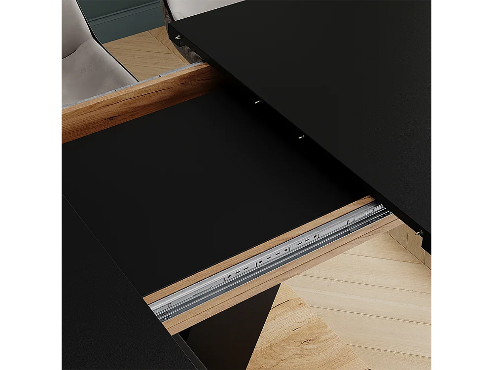 Table de salle à manger noir/chêne 120x80x77.4 fenaro