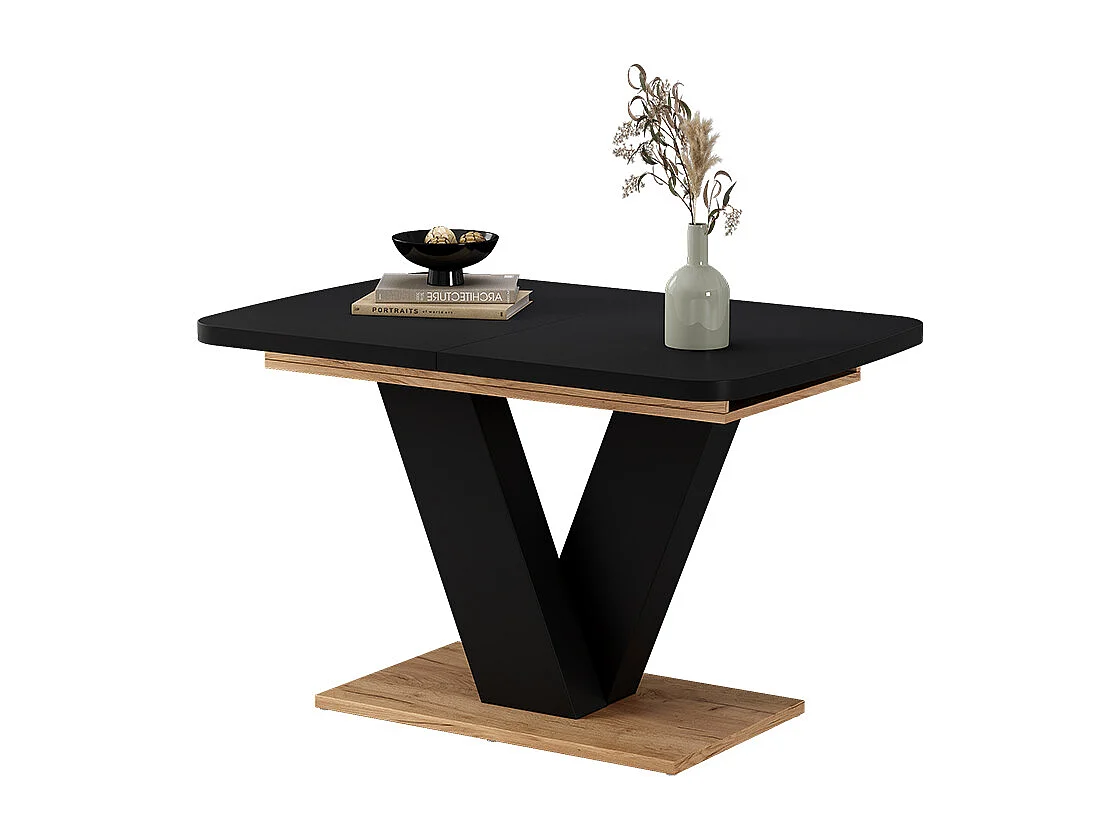 Table de salle à manger noir/chêne 120x80x77.4 fenaro