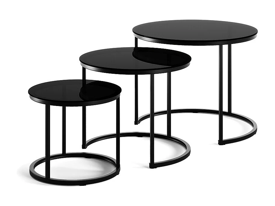 Set de tables basses verre 55x55x44.5 montreal