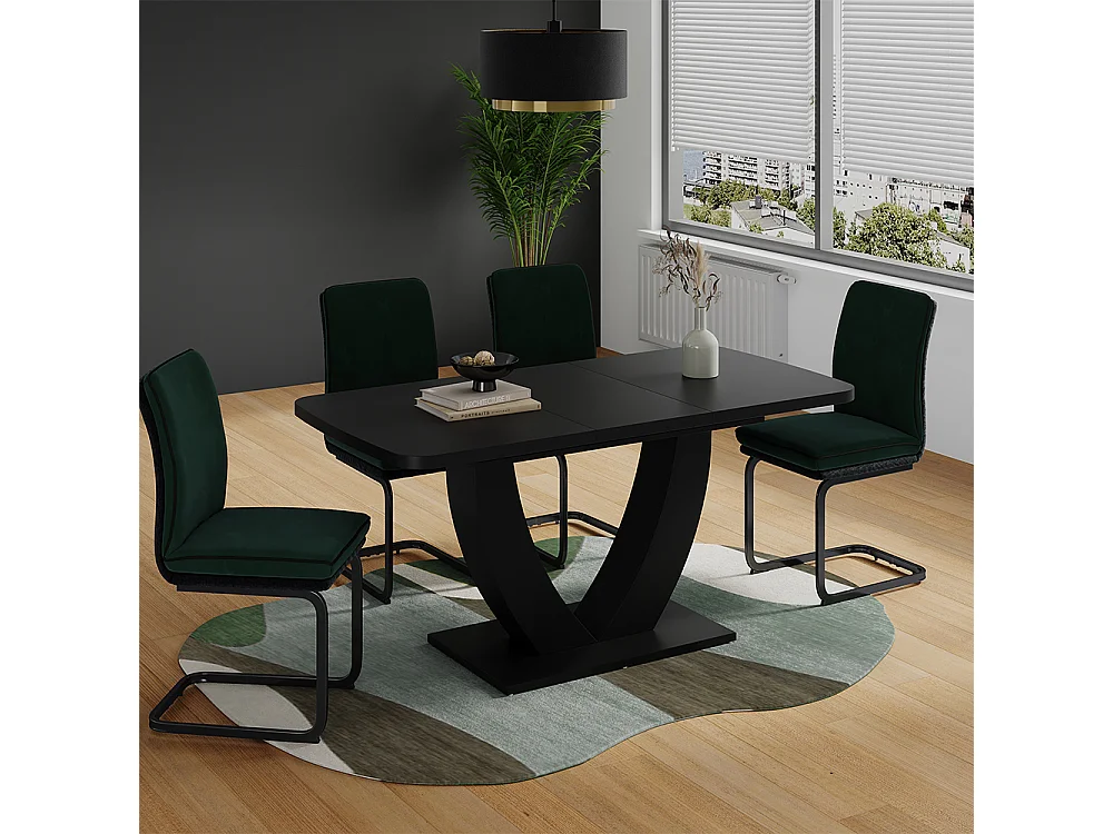 Table de salle à manger noir 120x80x77.4 fenaro