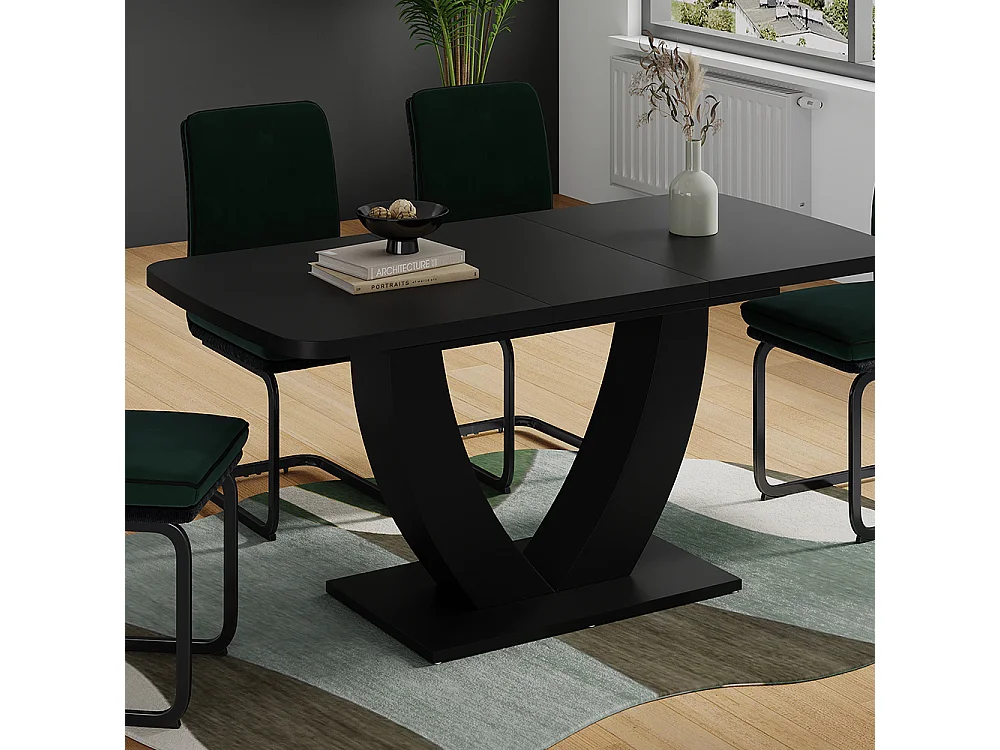 Table de salle à manger noir 120x80x77.4 fenaro