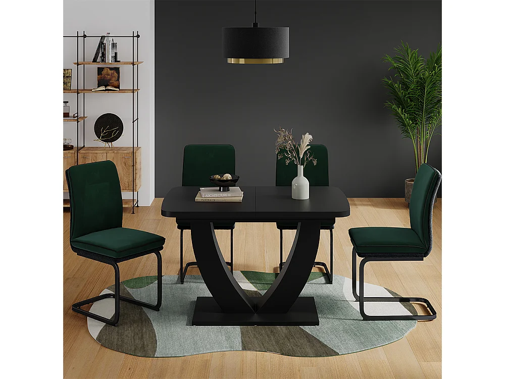 Table de salle à manger noir 120x80x77.4 fenaro