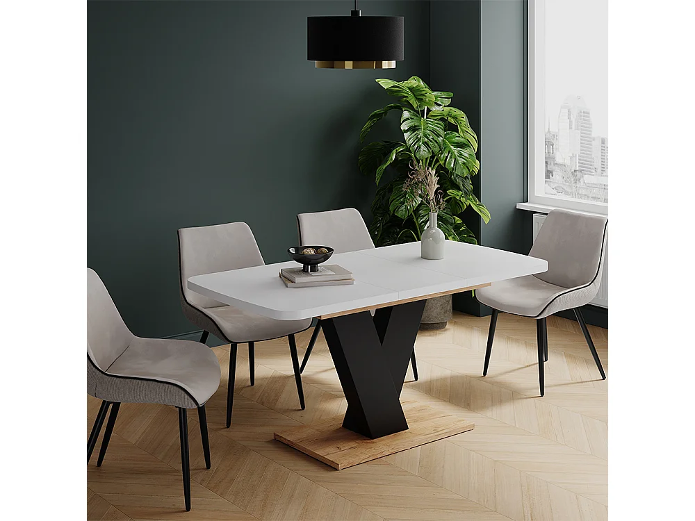 Table de salle à manger chêne blanc/force de lor 120x80x77.4 fenaro