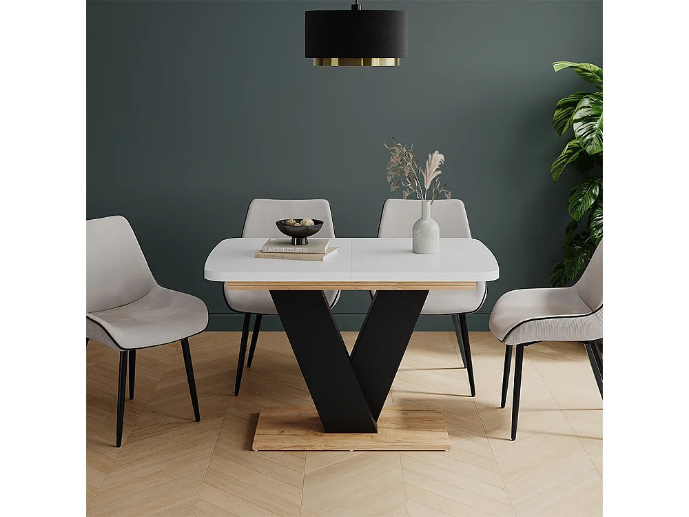 Table de salle à manger chêne blanc/force de lor 120x80x77.4 fenaro