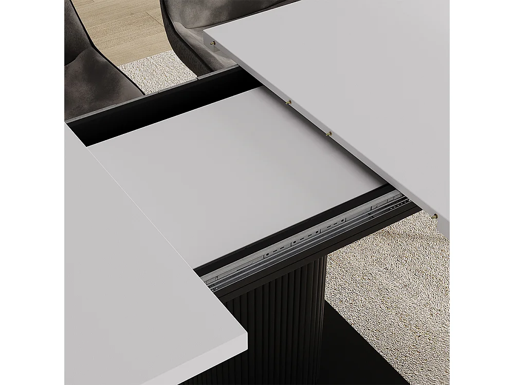 Table de salle à manger blanc/noir 120x80x77.4 fenaro