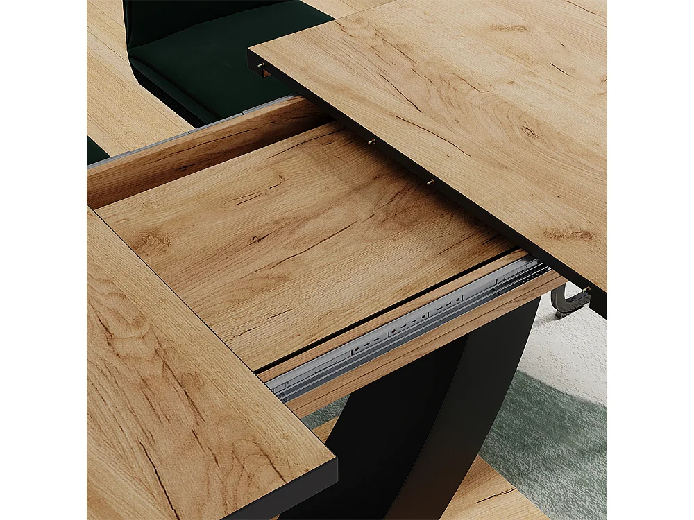 Table de salle à manger noir/chêne 120x80x77.4 fenaro