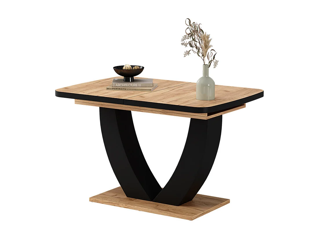 Table de salle à manger noir/chêne 120x80x77.4 fenaro