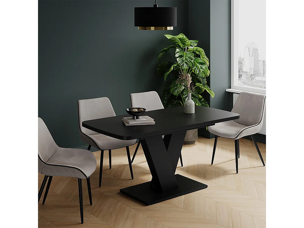 Table de salle à manger noir 120x80x77.4 fenaro