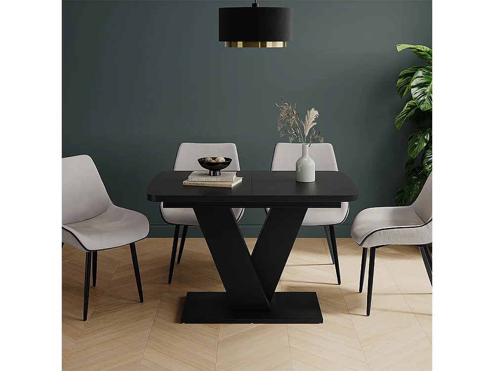 Table de salle à manger noir 120x80x77.4 fenaro