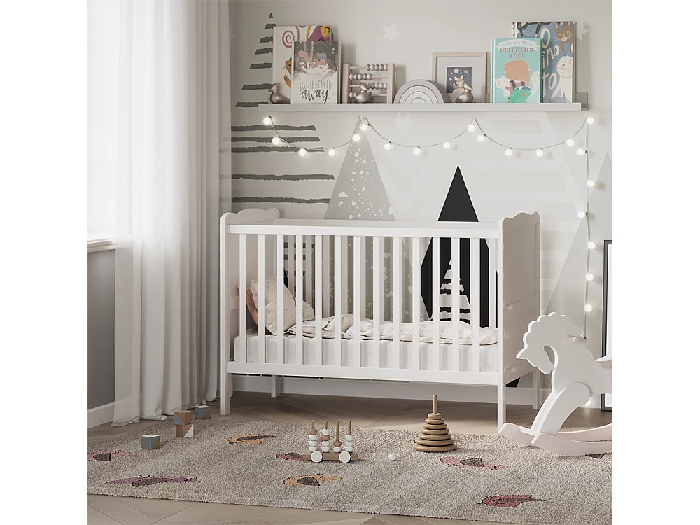 Babybett weiß 124x65x87 tobi