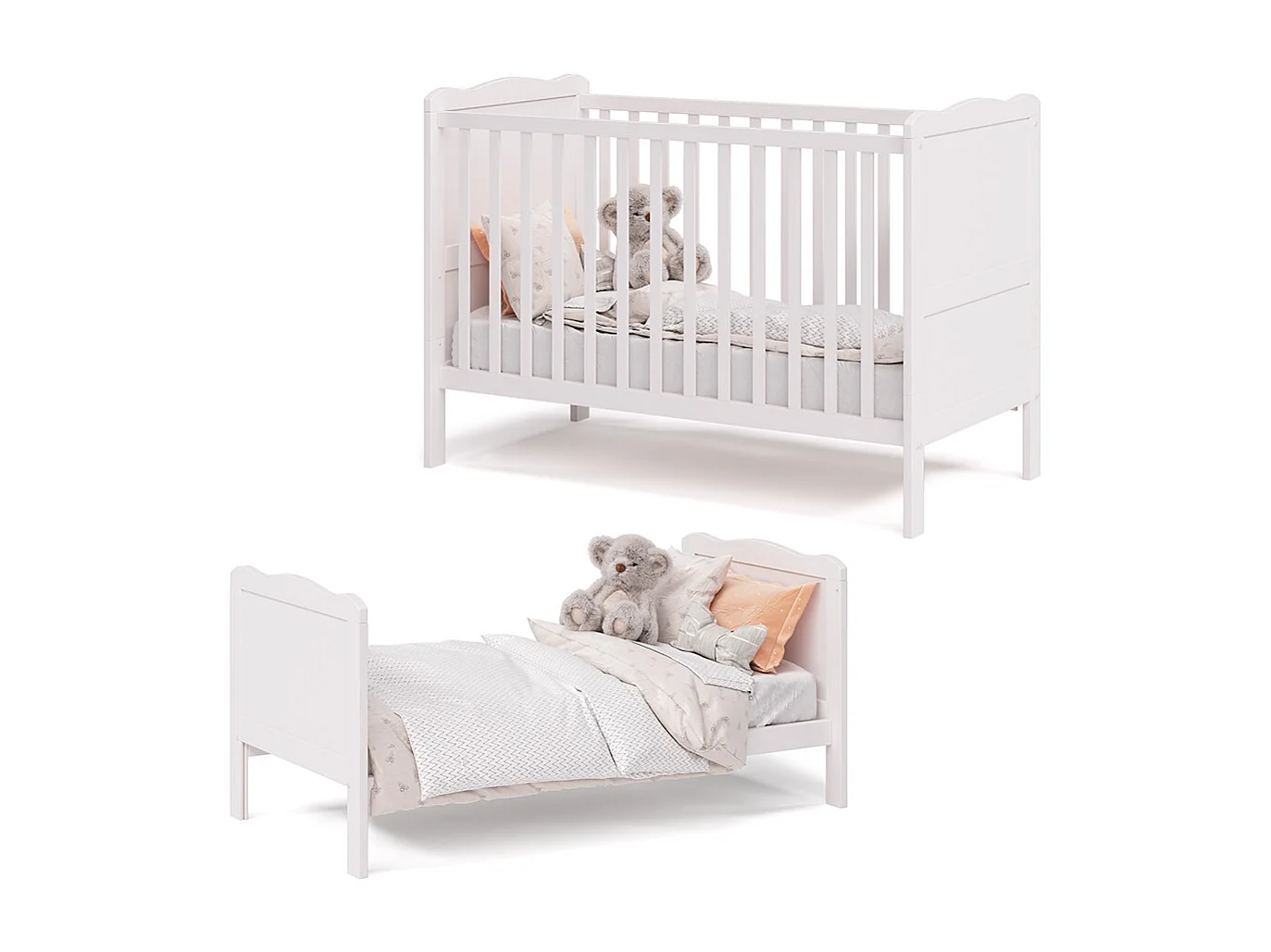 Babybett weiß 124x65x87 tobi