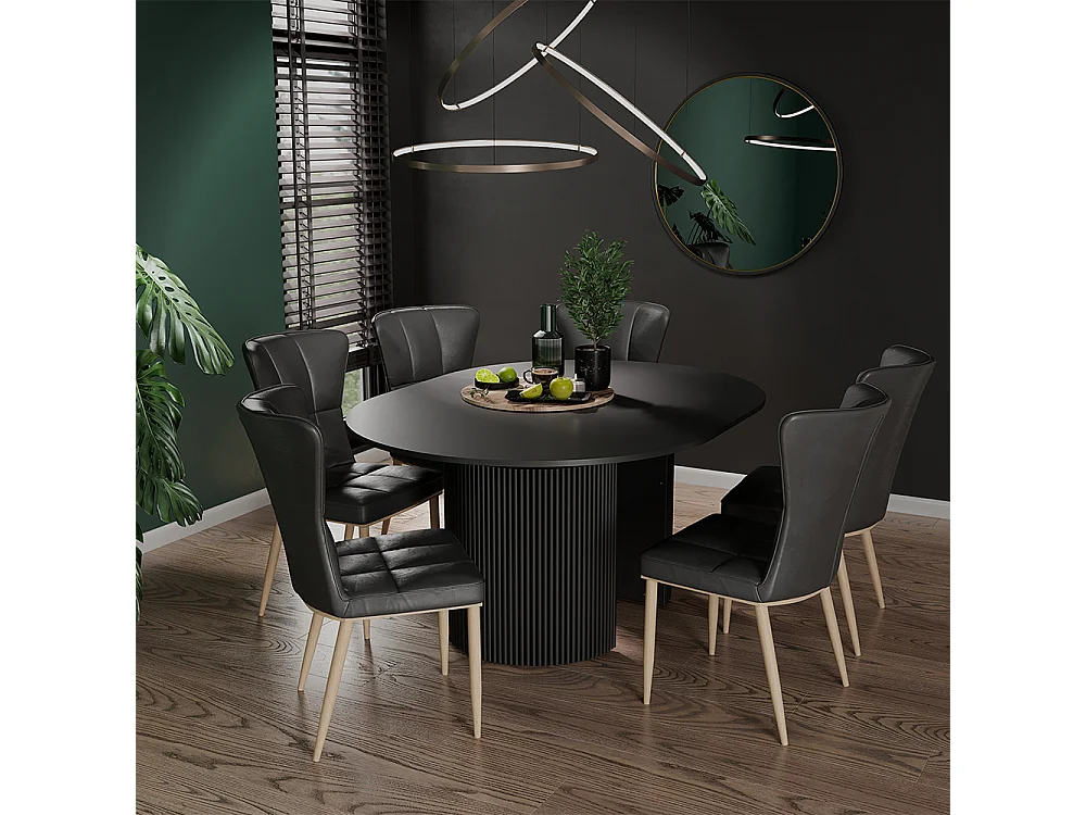 Eettafel zwart 120x60x76 calero