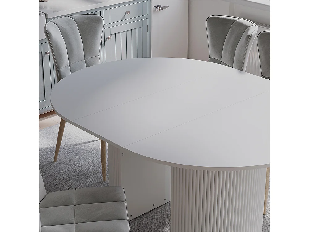 Table de salle à manger blanc 120x60x76 calero
