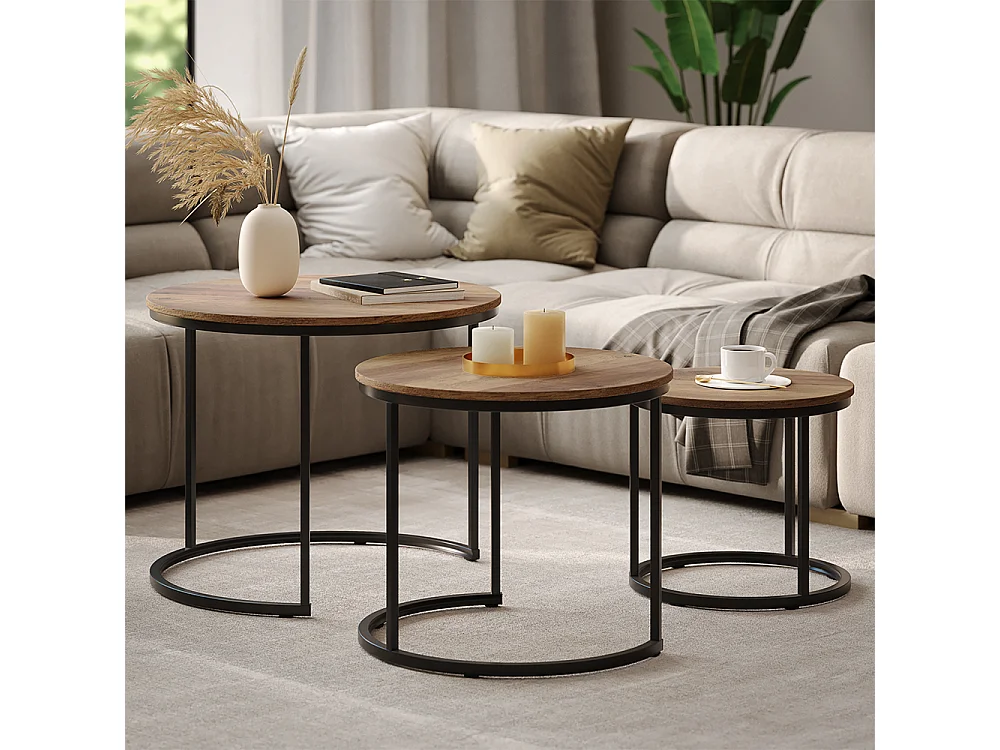 Couchtisch-Set holz 55x55x44.5 montreal
