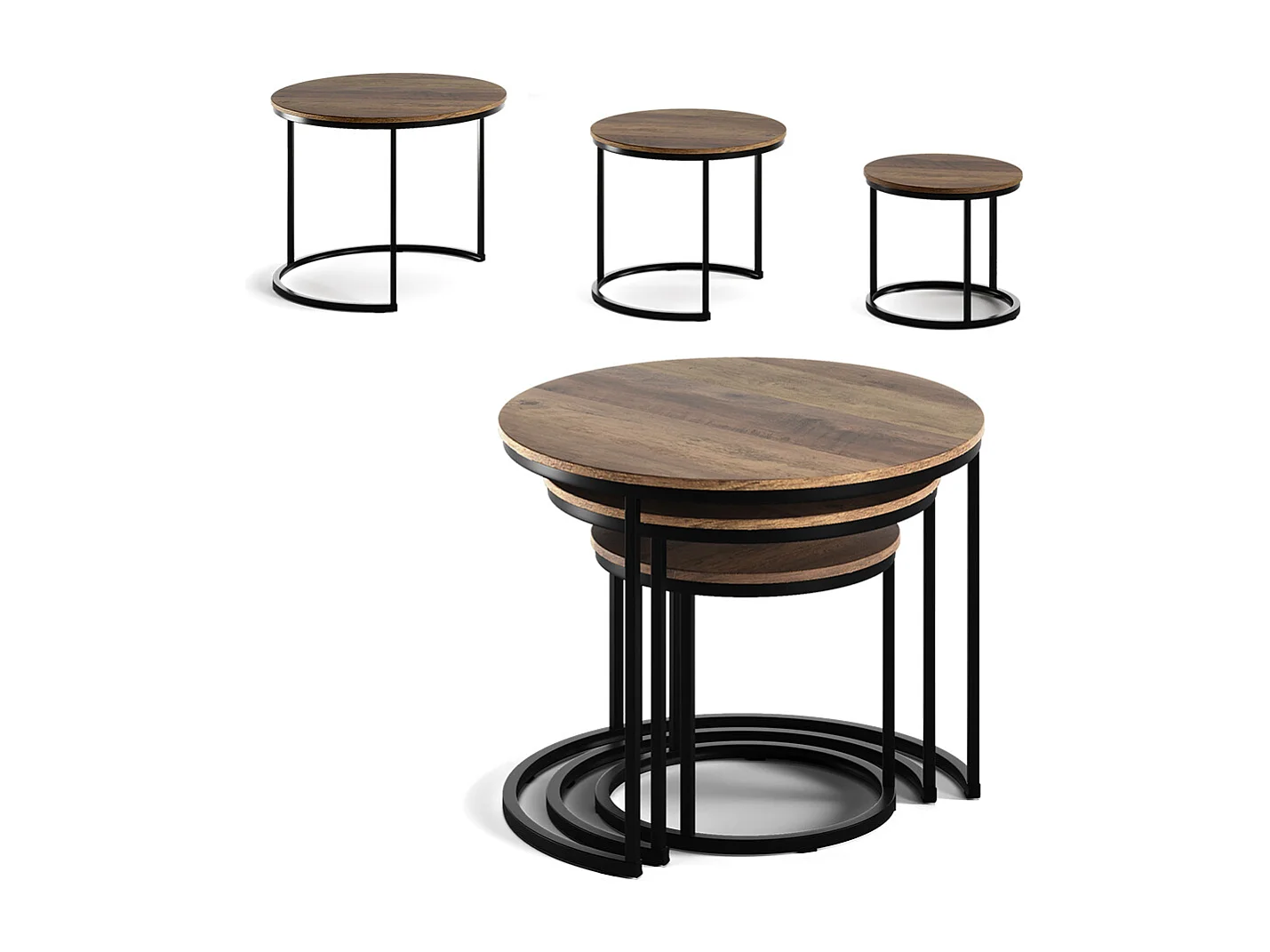 Couchtisch-Set holz 55x55x44.5 montreal