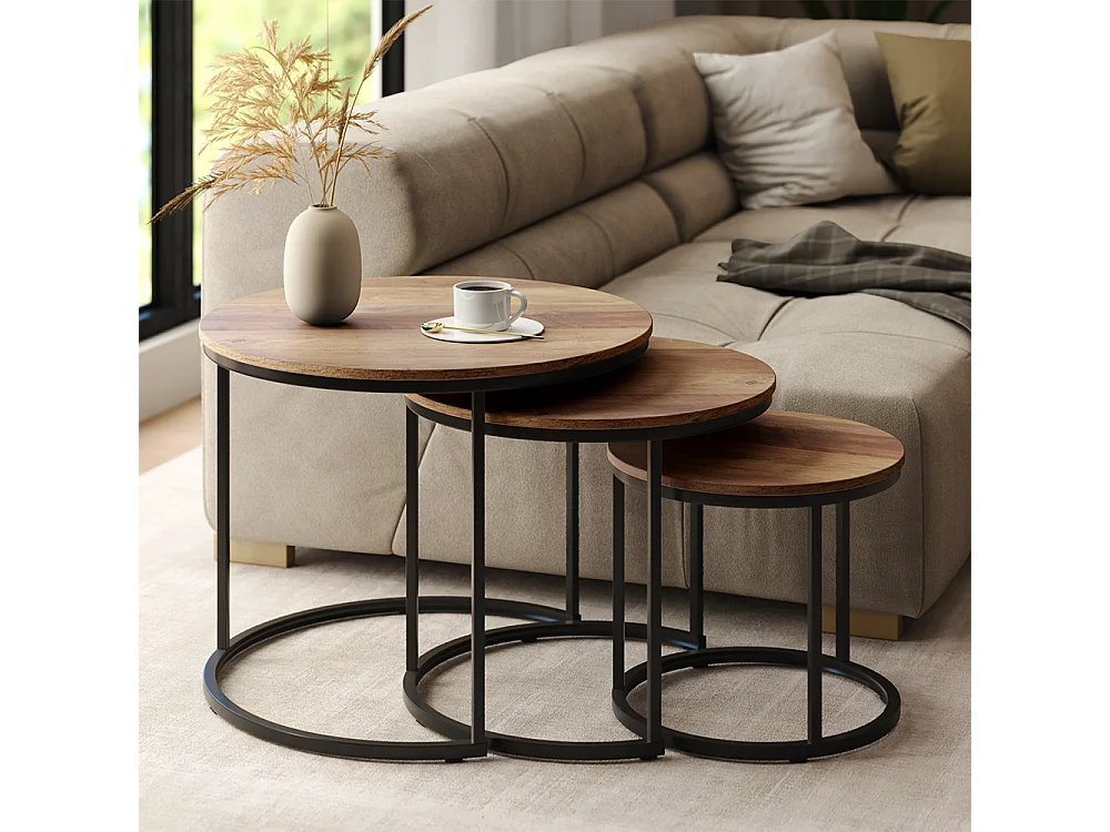 Couchtisch-Set holz 55x55x44.5 montreal