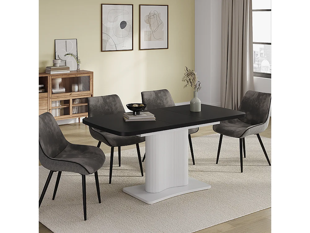 Esstisch schwarz/weiß 120x80x77.4 fenaro