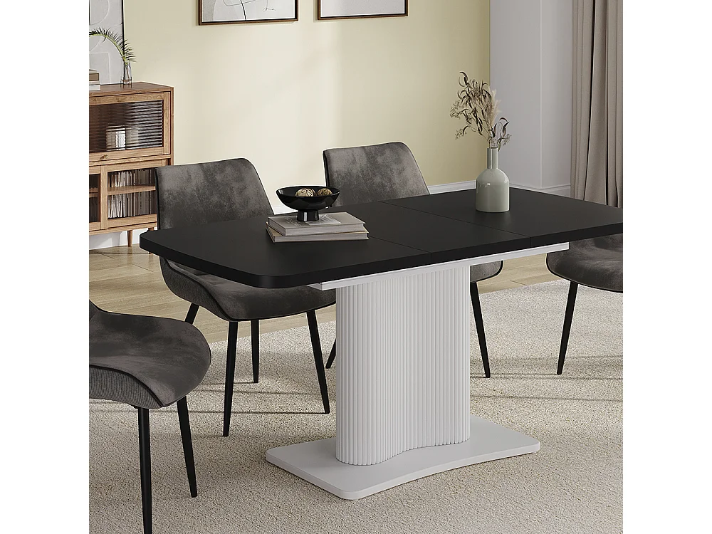 Esstisch schwarz/weiß 120x80x77.4 fenaro