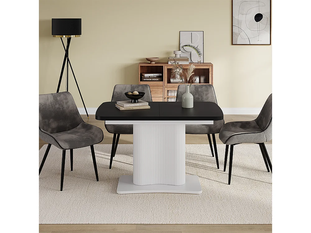 Esstisch schwarz/weiß 120x80x77.4 fenaro