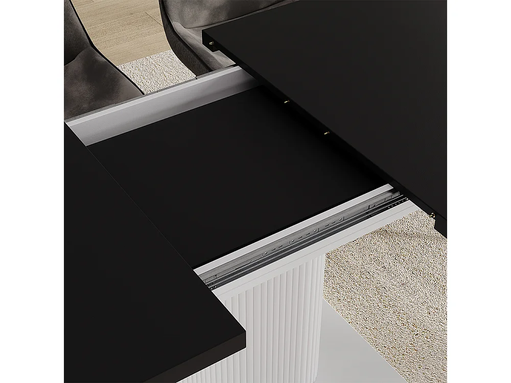 Spisebord sort/hvid 120x80x77.4 fenaro