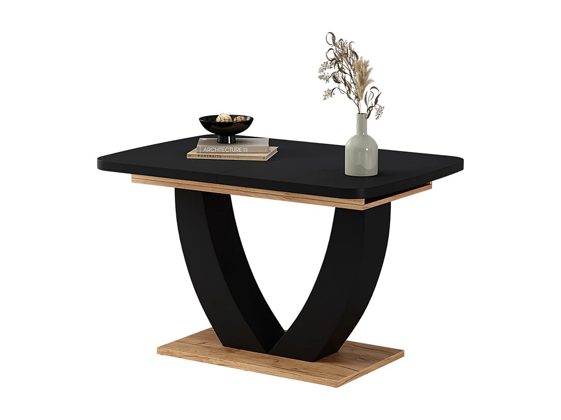 Table de salle à manger chêne noir/force de lor 120x80x77.4 fenaro