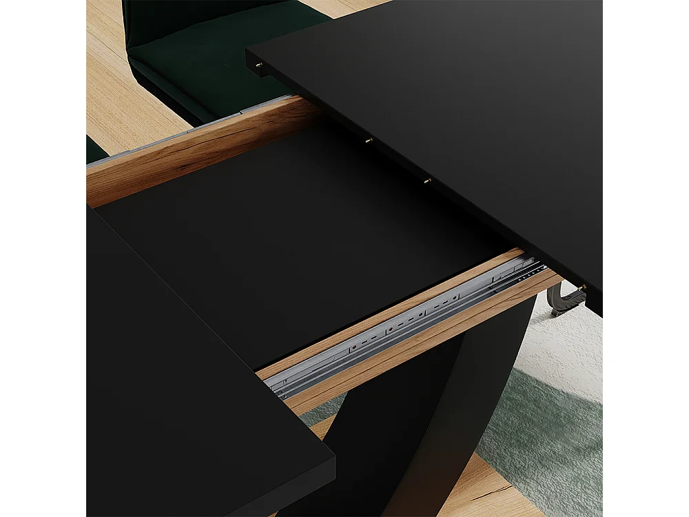 Spisebord sort/gyldent egetræ 120x80x77.4 fenaro